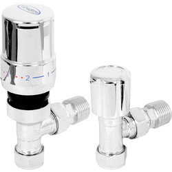 Tower Tower Chrome Plated TRV & Lockshield 10 & 15mm Angled - 25331 - from Toolstation