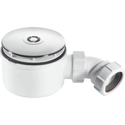 McAlpine Shallow Shower Trap 90mm x 50mm Water Seal Chrome plated brass flange ST90CB10-70