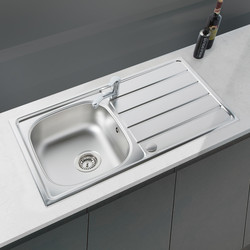 Reversible Stainless Steel Compact Kitchen Sink & Drainer With Single Lever Mixer Tap