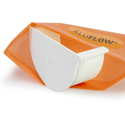 Aluflow / Aluflow Aluminium Half Round Deep Gutter Internal RH Stop End White 115mm