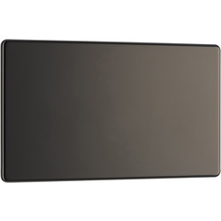 BG BG Screwless Flat Plate Black Nickel Blank Plate 2 Gang - 25992 - from Toolstation