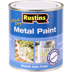 Rustins / Rustins Quick Dry Metal Paint Smooth Satin 500ml White