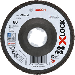 Bosch Angled Flap Disc 115mm x 60G X-LOCK