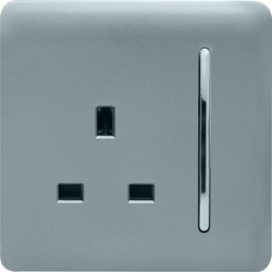 Trendiswitch Cool Grey 1 Gang 13 Amp Switched Socket 1 Gang