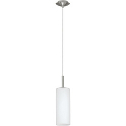 Eglo / Eglo Troy Single Pendant Light White & Nickel