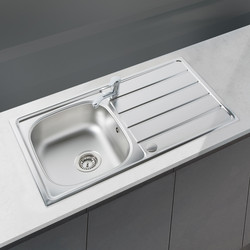Reversible Stainless Steel Kitchen Sink & Drainer With Single Lever Mixer Tap