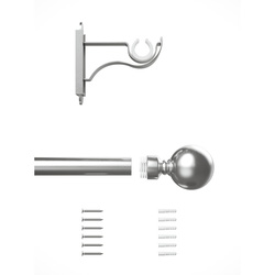 Rothley Curtain Pole Kit with Solid Orb Finials
