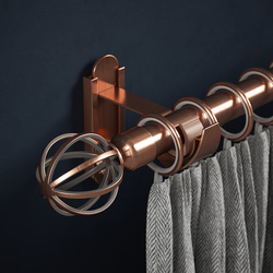 Rothley Curtain Pole Kit with Cage Orb Finials & Rings