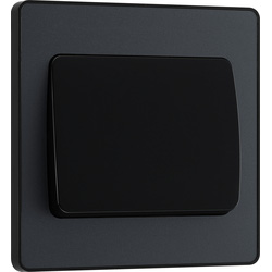 BG Evolve Matt Grey (Black Ins) Single Light Switch, 20A 16Ax, 2 Way, Wide Rocker 