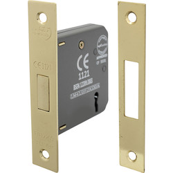 3 Lever Mortice Deadlock 75mm Electro Brass - 26969 - from Toolstation