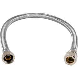 Flexible Tap Connector 15mm x 1/2" 10mm Bore. 500mm - 27338 - from Toolstation
