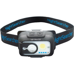 Nightsearcher LightWave 520 Rechargeable Head Torch with Wave Sensor 520lm