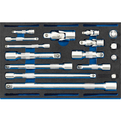 Draper Draper Extension Bar, Universal Joints and Socket Convertor Set 1/4 Drawer EVA Insert Tray 16 Piece - 27559 - from Toolstation