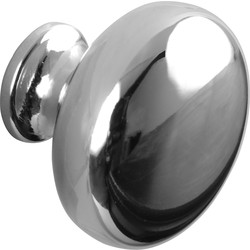 Round Knob Polished Chrome