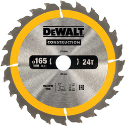 DeWalt Construction Saw Blade 165 x 20mm x 24T