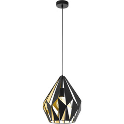 Eglo Carlton Single Pendant Light Black Gold