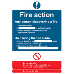 Fire Action Procedure Sign 210 x 148mm