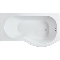 nuie P Shaped Shower Bath with Panel and Leg Set 1500mm Left Hand