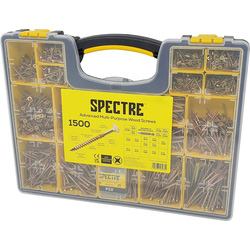 Spectre Screw Organiser Pro Multi-purpose Wood Screws with Impact Bits 