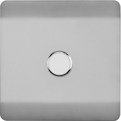 Trendiswitch Brushed Steel 1 Gang LED Dimmer Switch 1 Gang