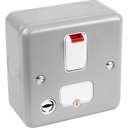 MK MK Metal Clad 13A DP Switched Connection Unit With Neon & Flex Outlet - 28634 - from Toolstation