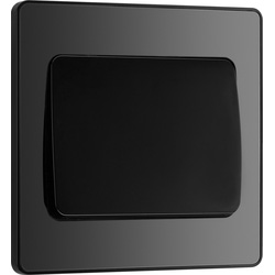 BG Evolve Black Chrome (Black Ins) Single Light Switch, 20A 16Ax, 2 Way, Wide Rocker 