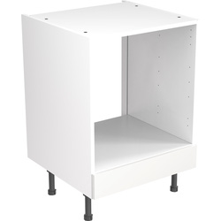 Kitchen Kit Flatpack J-Pull Kitchen Cabinet Base Oven Unit Super Gloss Light Grey 600mm