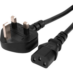 UK Plug To IEC Lead 1m Black 10A