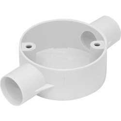 20mm PVC Conduit Box 2 Way White - 29258 - from Toolstation