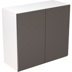 Kitchen Kit Flatpack J-Pull Kitchen Cabinet Wall Unit Super Gloss Graphite 800mm