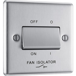 BG BG Brushed Steel Fan Isolator Switch 10A 3 Pole - 29320 - from Toolstation