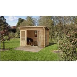 Forest Garden / Forest Garden Harwood Log Cabin (24kg Felt Plus Underlay) 3m x 2m