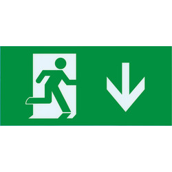 Integral LED Integral LED Slimline IP20 LED Emergency Exit Sign Box 3.3W 60lm with Down Legend 34m View - 29558 - from Toolstation