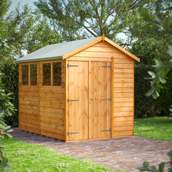 Power / Power Overlap Apex Shed 8' x 6' Double Doors