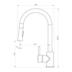 Deva Pendle Pull Out Mono Mixer Kitchen Tap