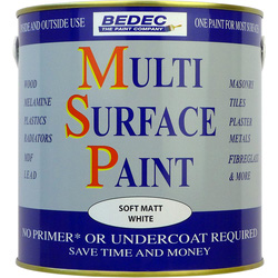 Bedec Bedec Multi Surface Paint Matt White 2.5L - 30029 - from Toolstation