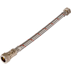 Flexible Tap Connector with Isolating Valve 15mm x 1/2" 10mm Bore, 300mm Long - 30150 - from Toolstation