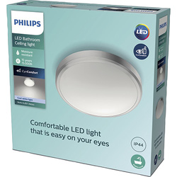 Philips Doris CL257 LED Round IP44 Ceiling Light Nickel 17W 1700lm Cool White