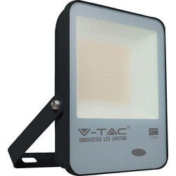 V-TAC IP65 LED Photocell Sensor Floodlight with Samsung Chip 100W Black 10000lm 6500K