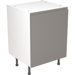 Kitchen Kit Flatpack J-Pull Kitchen Cabinet Base Unit Super Gloss Dust Grey 600mm