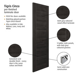 Tigris Cinza Laminate Internal Fire Door
