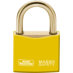 Burg-Wachter Burg-Wachter Magno Brass Safety Lockout Padlock Yellow 40mm - 31021 - from Toolstation