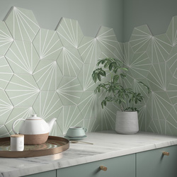 Unbranded / Geometric Mint Glazed Porcelain Wall & Floor Tiles