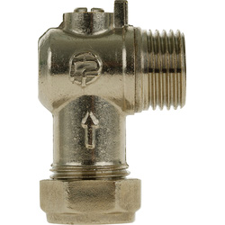 Flat Faced Male Angled Isolating Valve 15mm x 1/2" - 31424 - from Toolstation