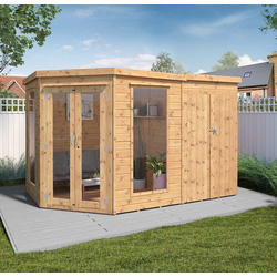 Mercia Premium Corner Summerhouse with Side Shed 11' x 7'