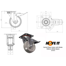 Swivel Wheel with Brake Castor