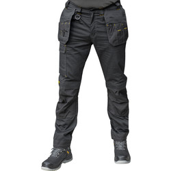 DeWalt DeWalt Aspen Ripstop Stretch Holster Pocket Trousers Black 34" L - 31633 - from Toolstation