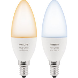 Philips Hue Philips Hue White Ambiance Candle Lamp E14/SES - 31635 - from Toolstation