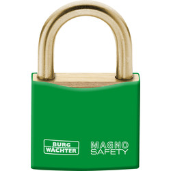 Burg-Wachter Burg-Wachter Magno Brass Safety Lockout Padlock Green 40mm - 31678 - from Toolstation