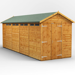 Power / Power Apex Security Shed 18' x 6' - Double Doors